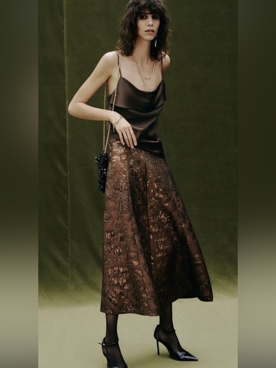 Zara Dresses & Skirts - Zara Brown Textured Maxi Skirt